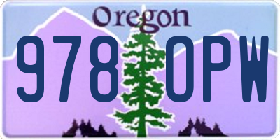 OR license plate 978OPW