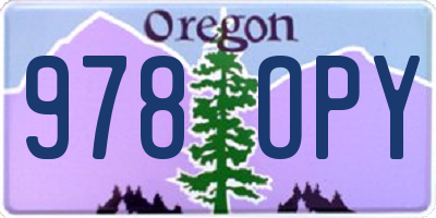 OR license plate 978OPY