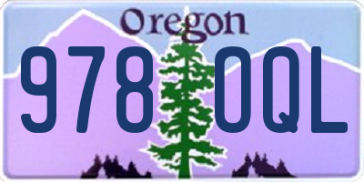 OR license plate 978OQL