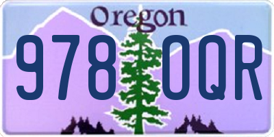 OR license plate 978OQR