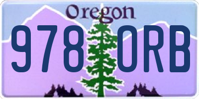 OR license plate 978ORB