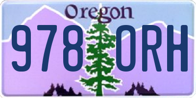 OR license plate 978ORH