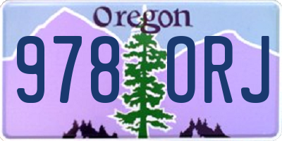 OR license plate 978ORJ