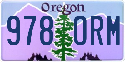 OR license plate 978ORM