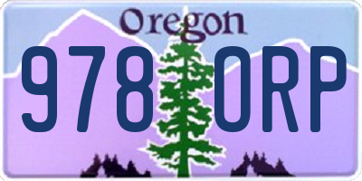 OR license plate 978ORP