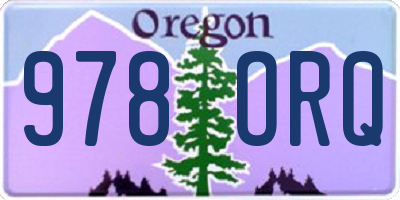 OR license plate 978ORQ