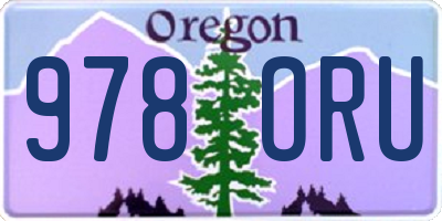 OR license plate 978ORU