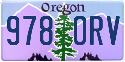 OR license plate 978ORV
