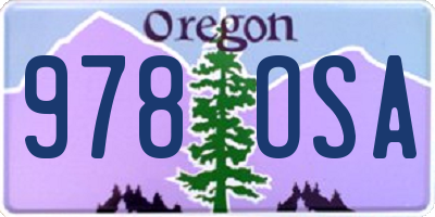 OR license plate 978OSA