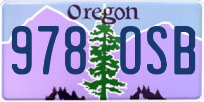 OR license plate 978OSB