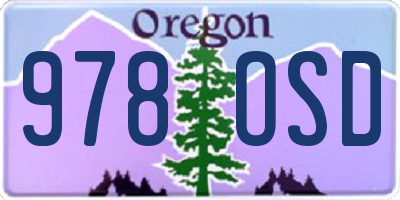 OR license plate 978OSD