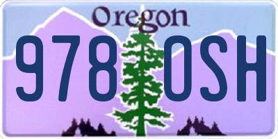 OR license plate 978OSH