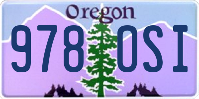 OR license plate 978OSI