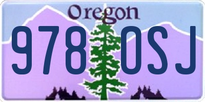 OR license plate 978OSJ