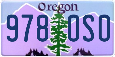 OR license plate 978OSO