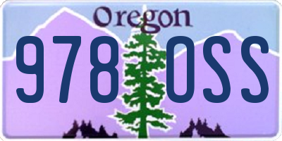 OR license plate 978OSS