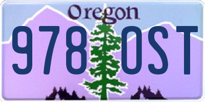 OR license plate 978OST