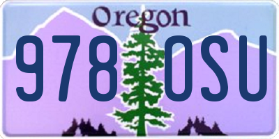 OR license plate 978OSU