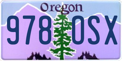 OR license plate 978OSX