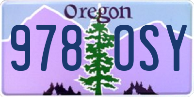 OR license plate 978OSY