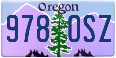 OR license plate 978OSZ