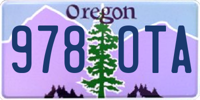 OR license plate 978OTA