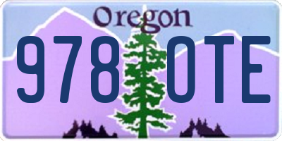 OR license plate 978OTE