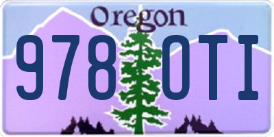 OR license plate 978OTI