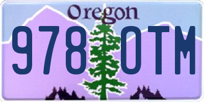 OR license plate 978OTM