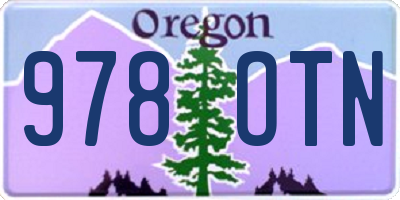 OR license plate 978OTN