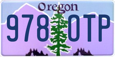 OR license plate 978OTP