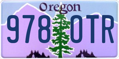 OR license plate 978OTR