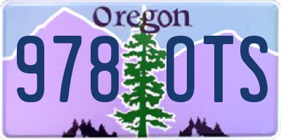 OR license plate 978OTS