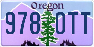 OR license plate 978OTT