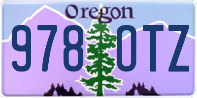 OR license plate 978OTZ