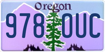 OR license plate 978OUC