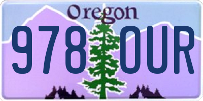 OR license plate 978OUR