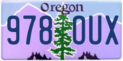 OR license plate 978OUX