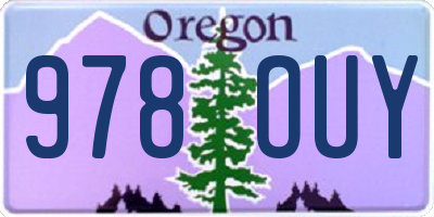OR license plate 978OUY