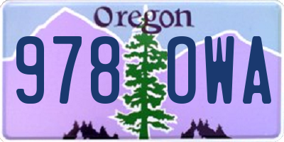 OR license plate 978OWA