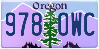 OR license plate 978OWC