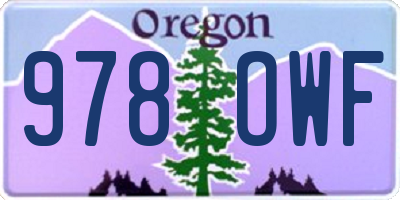 OR license plate 978OWF