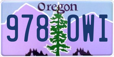 OR license plate 978OWI