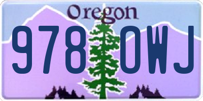 OR license plate 978OWJ