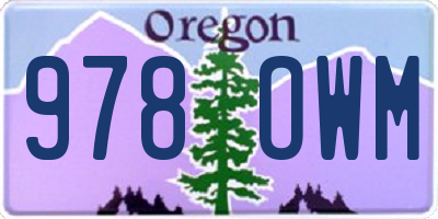 OR license plate 978OWM