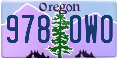 OR license plate 978OWO