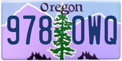 OR license plate 978OWQ
