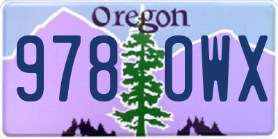 OR license plate 978OWX