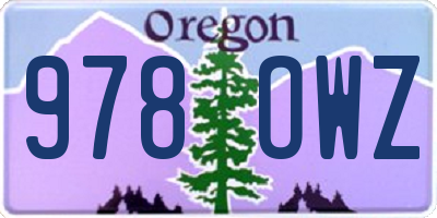 OR license plate 978OWZ