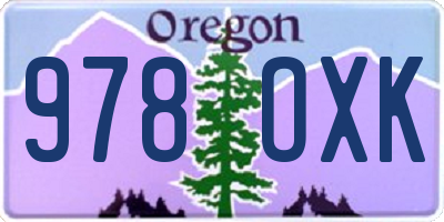 OR license plate 978OXK
